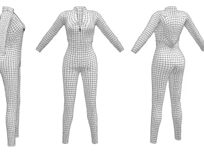 Red Leather Jumpsuit Low-poly 3D model