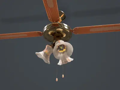 Ceiling Fan Light Low-poly 3D model