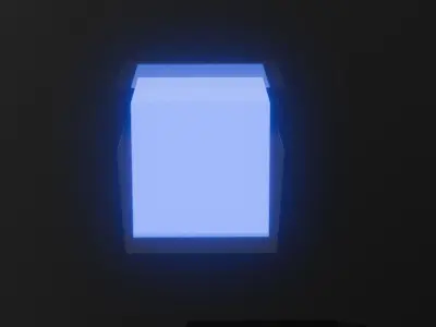 blue glowing cube  Free 3D model
