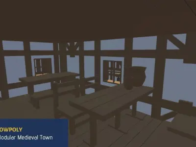 LOWPOLY - Medieval Town  3D model