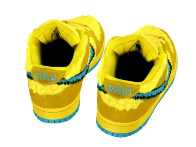 Grateful Dead x Nike Air Jordan 1 SB Dunk Low Pro Opti Yellow Low-poly 3D model