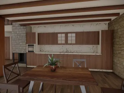 A frame house 3D model