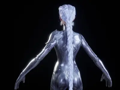 CHROME GIRL 3D MODEL Low-poly 3D model