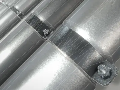 Modular Roof Gutter Pipe Construction Ki Low-poly 3D model