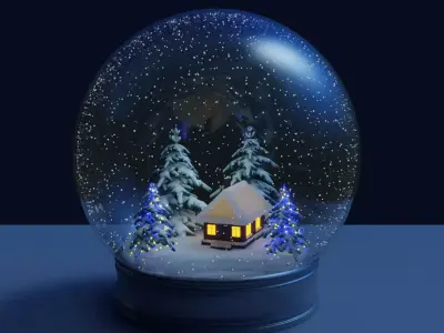 Glass snow globe 3D model