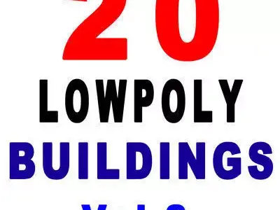 20 Architecture Building Models Low-poly 3D model