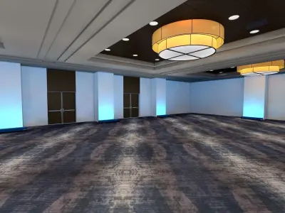 Ballroom 1 floor with lights 3D model