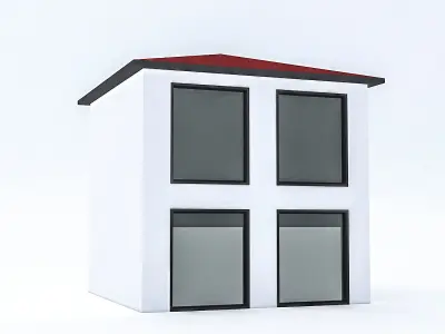 Cartoon Boildings Pack Low-poly 3D model