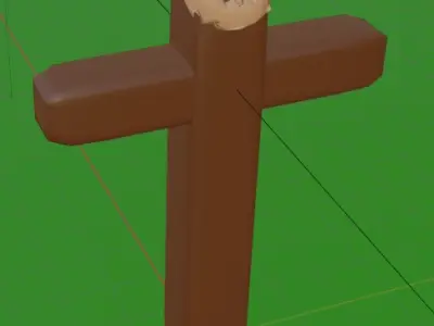 Jesus cross with the holy bible 3D model