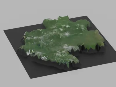 Gabon Map Country Low-poly 3D model