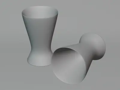 Glass two silver mugs Free 3D model