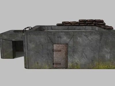 WW II bunker Low-poly 3D model