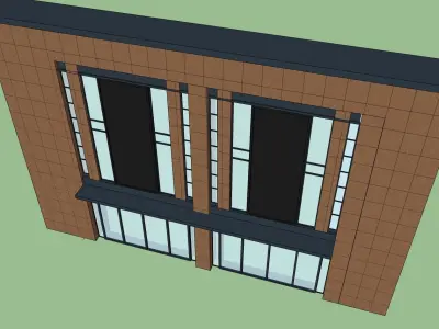 exterior cladding brick window 3d model 3D model