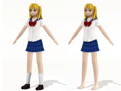 Full Animanga Rigged Anime Character Low-poly 3D model