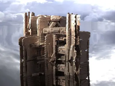 Sci fi Zulu library exterior  3D model