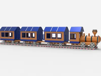 train  Low-poly 3D model