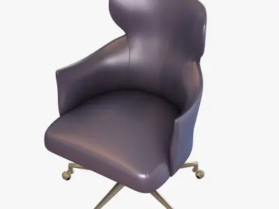 Custom made leather office armchair 3D model