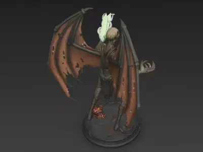 Horror Statue Skeleton 3D Model Low-poly 3D model