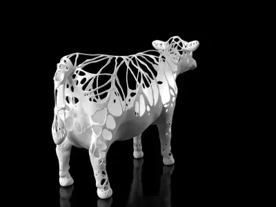Cow Dust Voronoi Low-poly 3D model