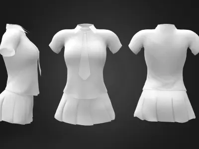 Mini School Uniform Low-poly 3D model