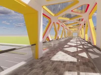 Pedestrian Bridge -B3 3D model