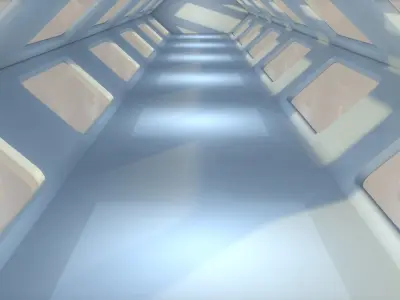 Sci Fi Corridor Low-poly 3D model 5