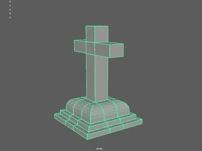 MEMORIAL CEMETERY CROSS Free low-poly 3D model