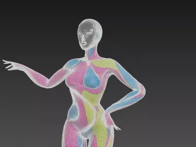 abstract robotic women design 3D model