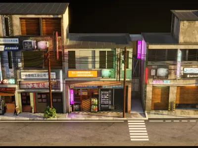 Japanese Street 3D model purchase