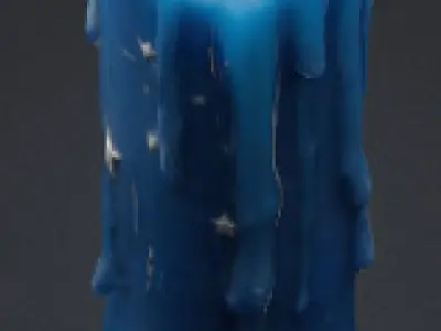 Moon candle Low-poly 3D model