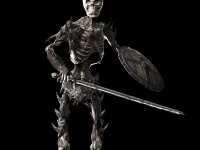 Undead Warrior Low-poly 3D model