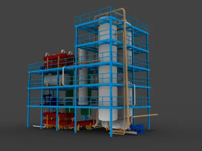 refinery unit hydrocracker 3D model