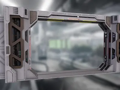 Scifi Laboratory moonbase Door  Low-poly 3D model