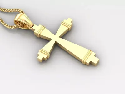 Light Gold 18K Cross Pendant 2CP088 3D print model