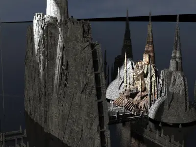 Alien Holy Temples Kit bash 4 3D model