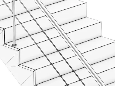 Wooden Stairs 9 3D model