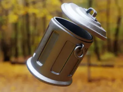 Realistic Metal Trash Can - Game Ready 3D Urban Prop 3D model