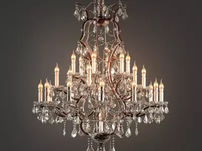 Home Concept Crystal Chandelier Large Low-poly 3D model