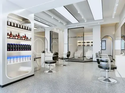 Complete Barbershop Furniture Tools Kit 3D model