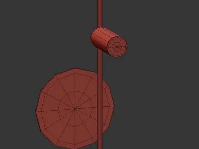 Ambiente K wall lamp with three circles hanging from it 3D model
