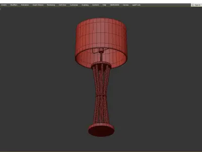 Decorative Polished Nickel Table Lamp Low-poly 3D model