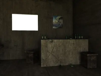 Bar abandoned Low-poly 3D model