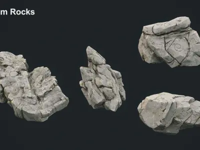 Stylized Rock Pack Low-poly 3D model