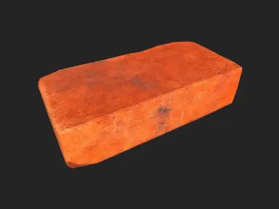 Red brick LOW poly model Low-poly 3D model