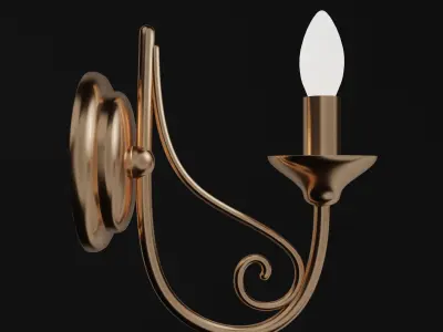 Rustic wall lamp 3D model