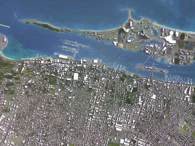 Nassau - 3D City Model Low-poly 3D model