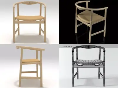 PP203 hans juel chair 3D model