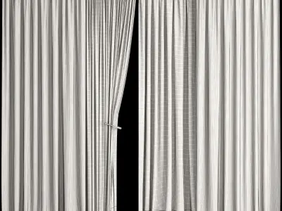 Silk and Cotton Curtain Low-poly 3D model