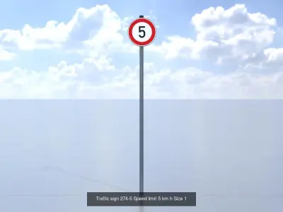 german traffic sign for speed limitation in size-1 3D Model Pack
