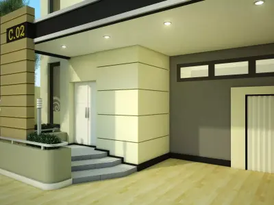 Two Story House Design 3D model